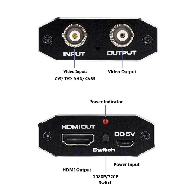 Alt view image 9 of 10 - TVI/CVI/AHD to HDMI Converter, Full HD 4K 720P/ 1080P/ 3MP/ 4MP/ 5MP/ 8MP BNC to HDMI Video Adapter for Monitor HDTV DVRs
