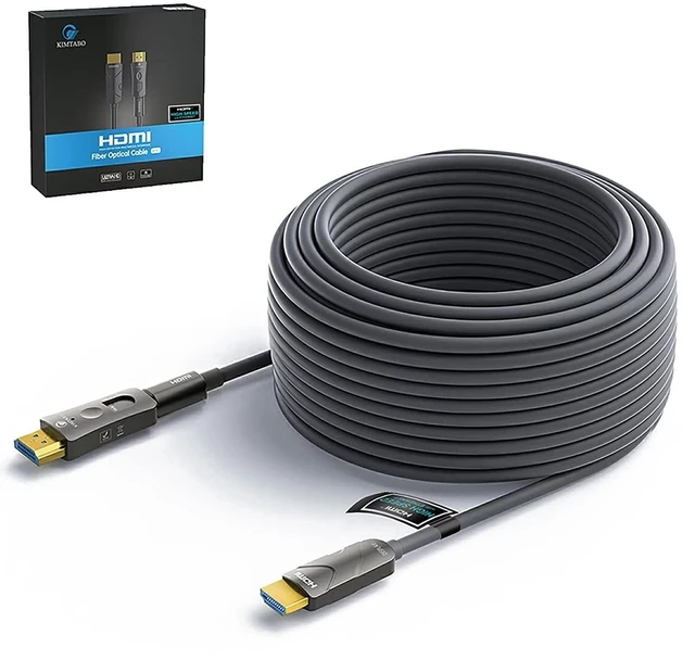 Alt view image 6 of 10 - KIMTABO Fiber Optic HDMI Cable - 75ft, 4K@60Hz, HDMI to HDMI & Micro HDMI, HDR10, ARC, 3D, Slim for Laptop, Camera, PS4, Projector, TV