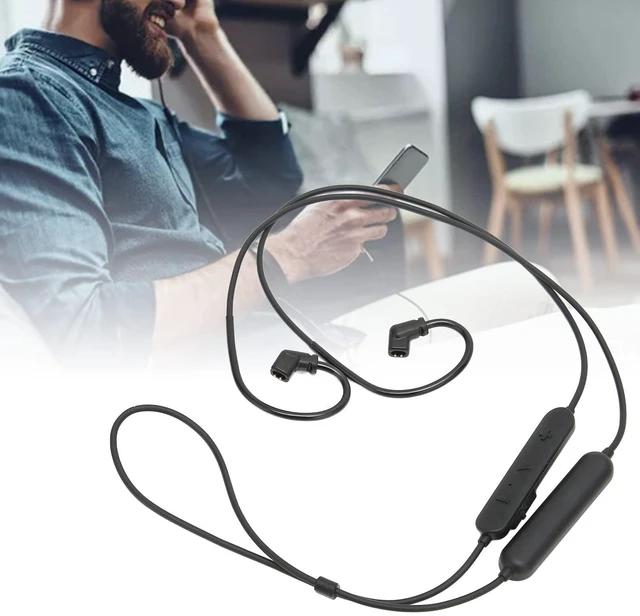 Alt view image 7 of 10 - Headphone BT 5.0 Adapter Cable, Low Latency Wireless Earphone Cable with Microphone and Controller for KZ: Pro Pro X ZS10 ZSX AS12 AS16 (Black)