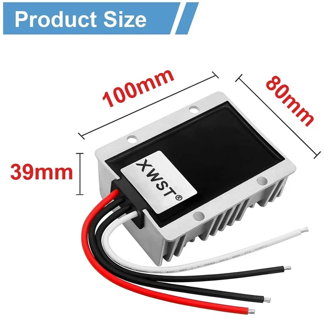 Alt view image 8 of 10 - DC DC Stabilizer 9V-36V to 12V Boost Buck Converter 30A 360W Waterproof Automatic Step Up/Down Voltage Regulator 12V Volt Transformer Module