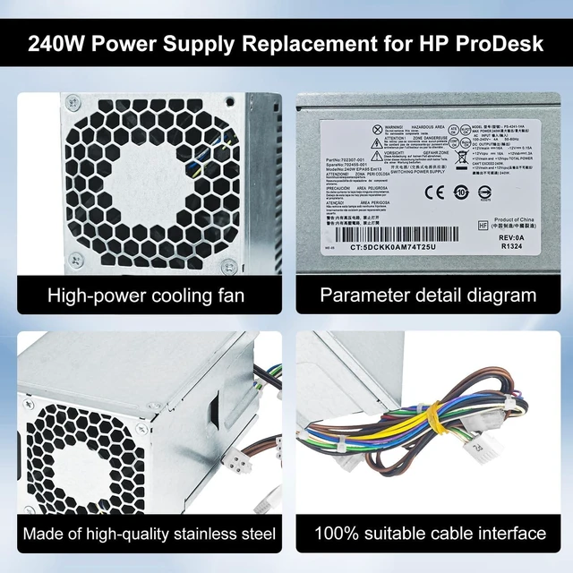 Alt view image 10 of 10 - LXun Upgraded PS-4241-1HA 240W 702307-001 Power Supply Compatible with for HP ProDesk 400 600 800 G1 G2 SFF, 702307-001,702307-002, 751884-001, 751886-001 240watts hp 240w Power Supply