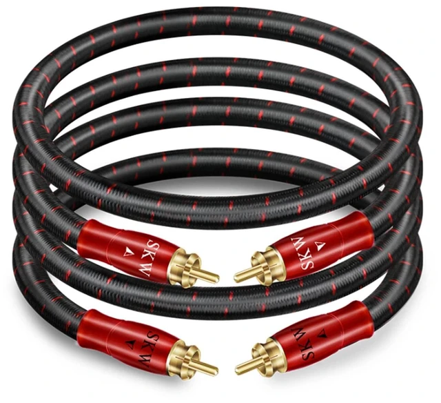 Alt view image 6 of 10 - SKW 2RCA to 2RCA Audio Interconnect Cable Entry Level HC Series Cable 9.8ft/3m
