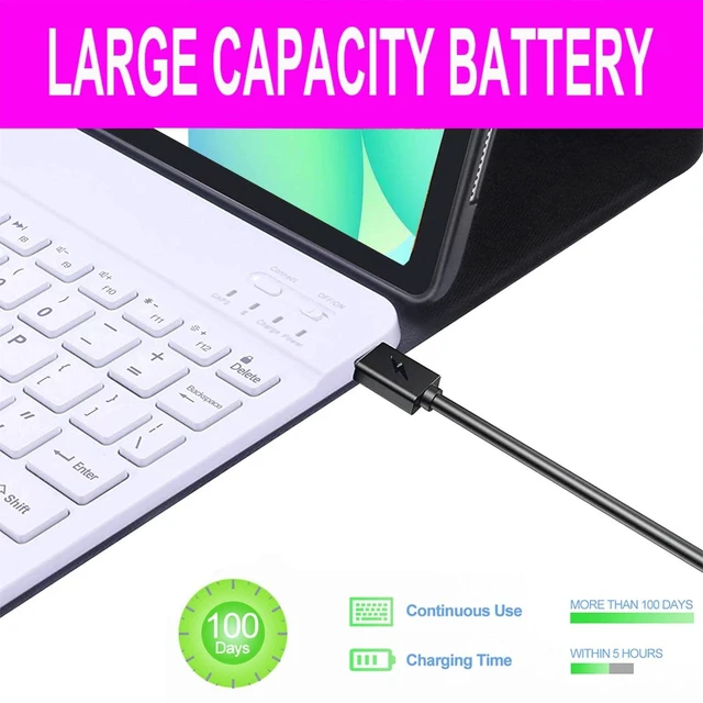 Alt view image 10 of 10 - Keyboard Case for Samsung Galaxy Tab S10 FE / S10 Lite 10.9 Inch, S9 FE Smart Backlit Keyboard case with Pen Holder for Tab S9 S8 S7 11", Purple