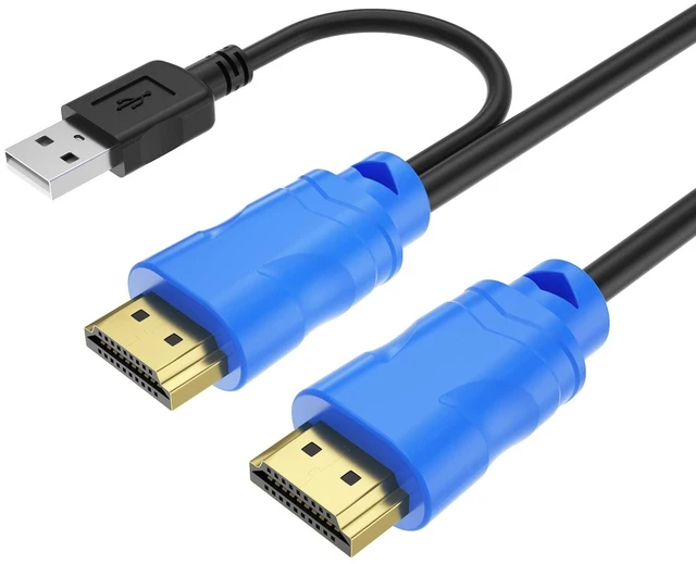 Alt view image 7 of 10 - Yinker KVM Cable 16ft 2 Pack, USB HDMI KVM Cable for HDMI KVM Switch 2in1 Integrated Cable (5m)