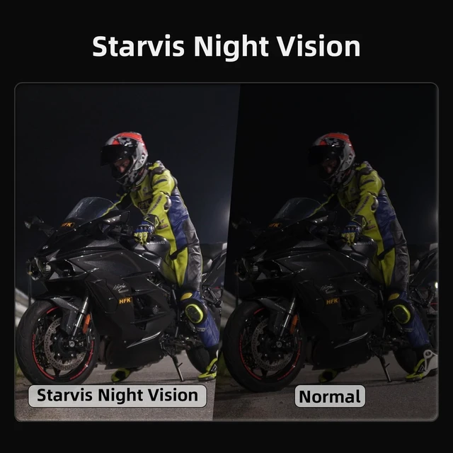 Alt view image 9 of 10 - HFK HM603 Motorcycle Camera Front Rear, 2K Camera for Motorcycle Dash Cam, 150 Wide Angle, Night Vision, IP67 Waterproof (Camera with Short Wire 1M)