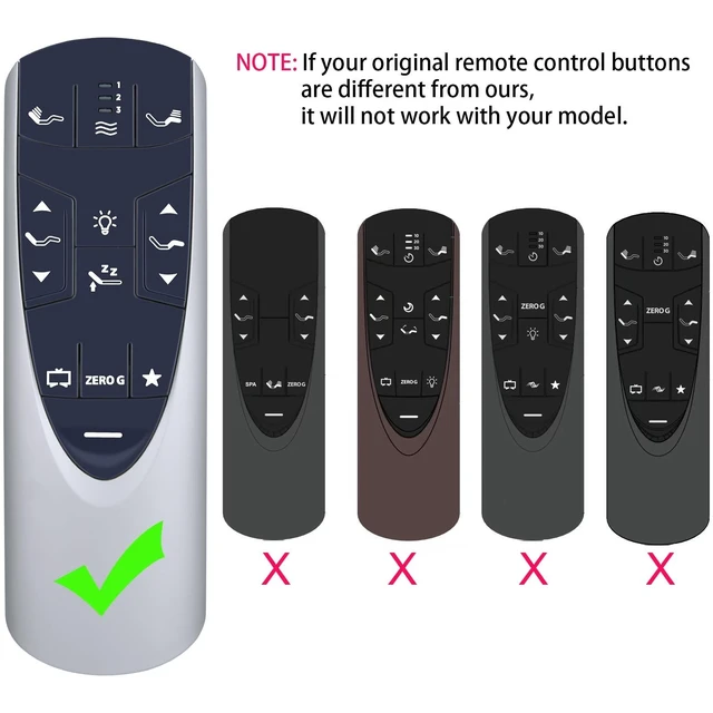 Alt view image 8 of 10 - ZWP RF502A RF358A Replacement Remote Control for Tempur-Pedic Ergo or Ergo Extend Adjustable Bed Base JDLK.33.01.18 RF358A, JLDK.33.01.36, RF502A (with Backlight)