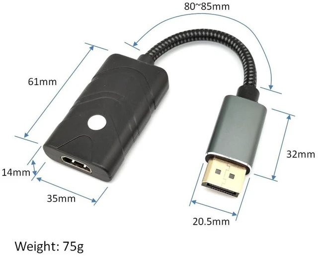 Alt view image 8 of 10 - THWT 8K DP to HDMI EDID Emulator (Model: DPH8K-EWB), Supports SCDC and Exact EDID Copying and Emulation, HDCP Passthrough (not Bypass or Remove), Preset EDIDs are 8K@60Hz 4:4:4 and 4K@120Hz 4:4:4
