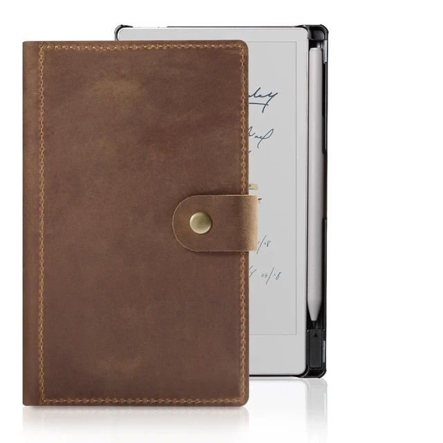 Alt view image 6 of 10 - CoBak Genuine Leather Case for Remarkable Paper Pro Move 7.3" 2025 Released- Smart Auto Sleep/Wake Folio Protective Cover with Built-in Pen Holder and Nibs Holder