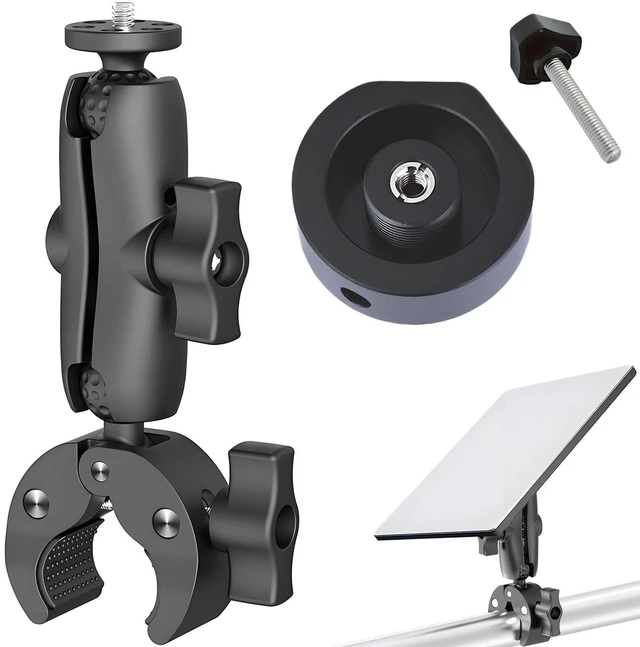 Alt view image 6 of 10 - Starlink Mini Mount, Adjustable Pole Clamp Mount for Starlink Mini Accessories, with Multi-Use Starlink Mini Tripod Adapter - 1/4"-20 and 3/8"-16 Threaded, for RV Ladders Campers Guardrails Roof Rack