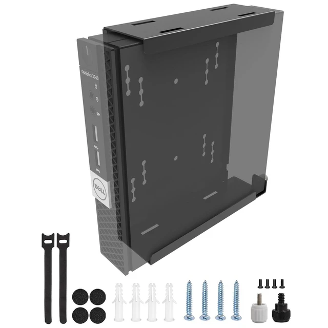 Alt view image 6 of 10 - JINGCHENGMEI Wall Mount for Mini PC, Compatible with Dell OptiPlex Micro Form Factor Case, VESA and Under Desk Available, Fits MFF 7080, 7060, 7010, 5060, 3040, 3046, 3050, 3060, 3090 and More(HDM)