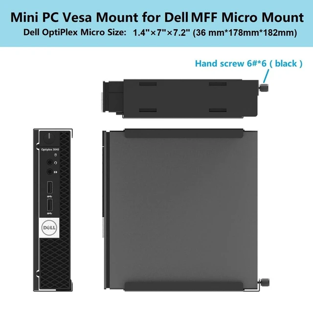 Alt view image 8 of 10 - JINGCHENGMEI Wall Mount for Mini PC, Compatible with Dell OptiPlex Micro Form Factor Case, VESA and Under Desk Available, Fits MFF 7080, 7060, 7010, 5060, 3040, 3046, 3050, 3060, 3090 and More(HDM)