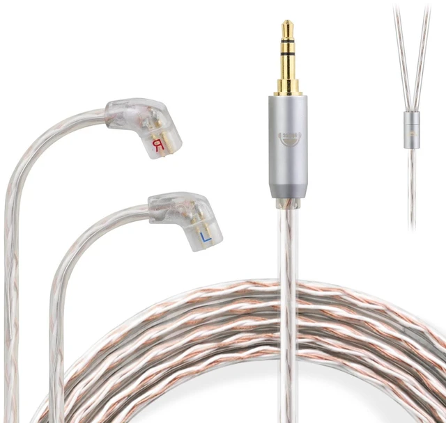 Alt view image 6 of 10 - okcsc QDC to 3.5MM Upgraded Replacement Cable for QDC Earphones Cable 4 Core for ZSN Pro ZS10 Pro NF2u KZ ZSX AS16 CA4 A10 QDC IEMs 3.94FT