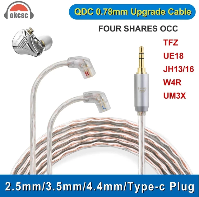 Alt view image 7 of 10 - okcsc QDC to 3.5MM Upgraded Replacement Cable for QDC Earphones Cable 4 Core for ZSN Pro ZS10 Pro NF2u KZ ZSX AS16 CA4 A10 QDC IEMs 3.94FT