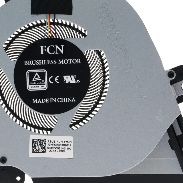 Alt view image 10 of 10 - Replacement CPU&GPU Cooling Fan for ASUS ROG Zephyrus GX502G GX502GW GX502GV GU502LV GU502GW GU502DU GU502GV 12V 1A 13NR0240T02111 13NR0240T01211