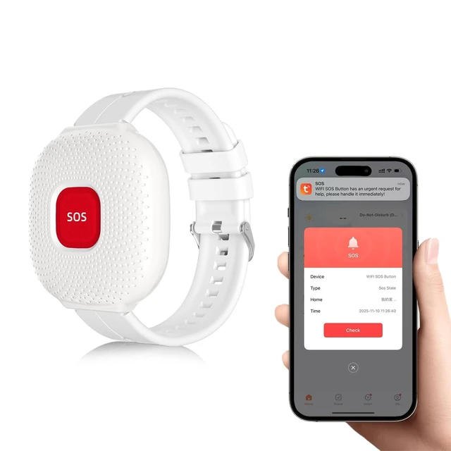 Alt view image 6 of 10 - PerfeSafe WiFi Caregiver Call Button for Elderly at Home, Alert Button for Seniors with App Notification, Elderly Monitoring, Life Alert Systems for Seniors No Monthly Fee, Wireless Watch Pager