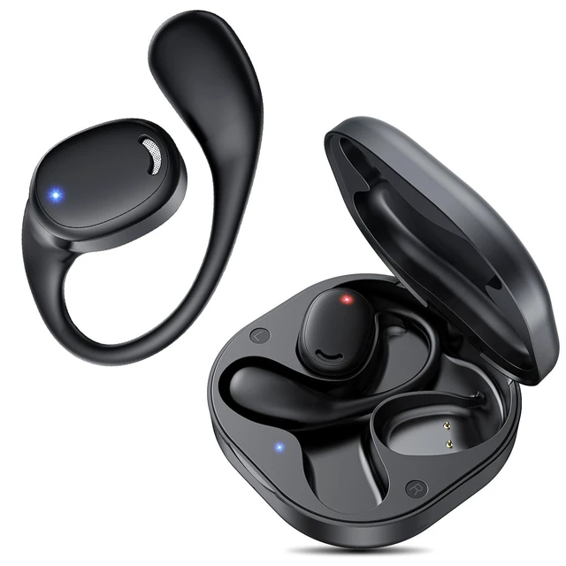 Alt view image 6 of 10 - EXECCZO Open Ear Headphones - Airflow Pro Bluetooth 5.3 Earbud Wireless Earphones Headset for Running and Outdoor Activities with Immersive Sound(Black)