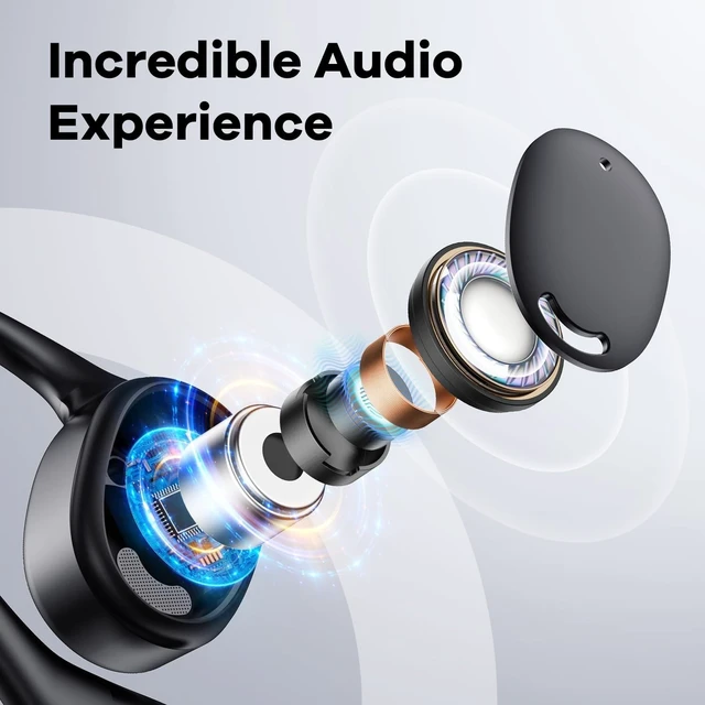 Alt view image 7 of 10 - EXECCZO Open Ear Headphones - Airflow Pro Bluetooth 5.3 Earbud Wireless Earphones Headset for Running and Outdoor Activities with Immersive Sound(Black)