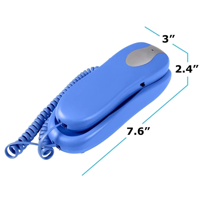 Alt view image 10 of 10 - Slimline Blue Colored Phone for Wall Or Desk with Memory