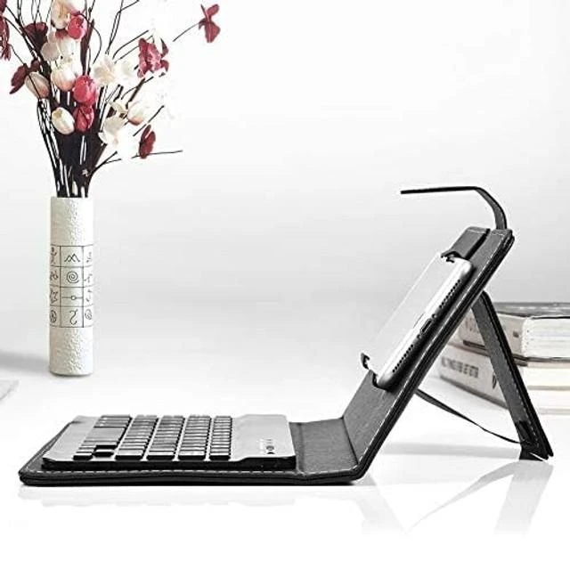 Alt view image 9 of 10 - Wireless Bluetooth Keyboard for Phone With Protective Case - Mini Portable Foldable for Width of 6-9.5cm Cell Phones (Black)