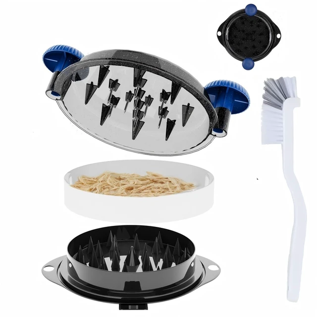 Alt view image 6 of 10 - Chicken Shredder Tool Twist Pro - Large Meat Shredder for Chicken Breast, Pulled Pork, Beef with Upgraded Stainless Steel Spikes Wall Mounted Design BPA-Free Kitchen Essentials Gadgets (Blue/Black)