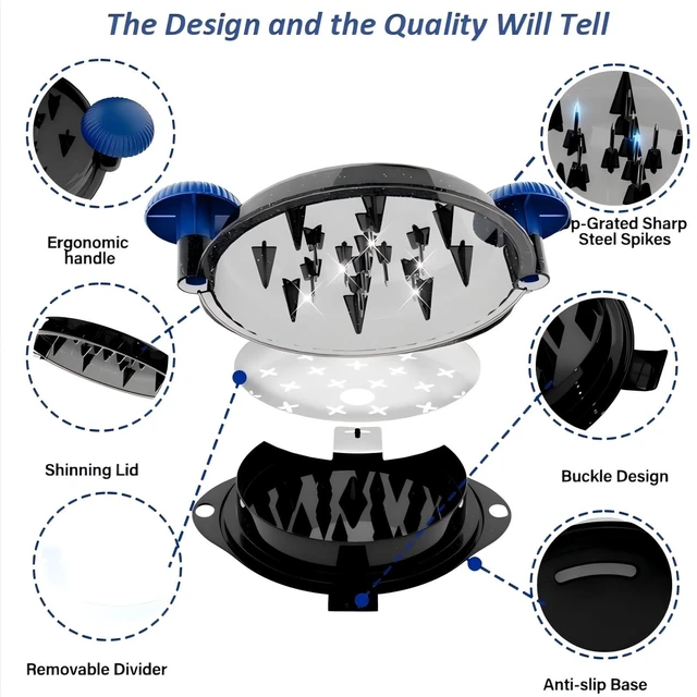 Alt view image 7 of 10 - Chicken Shredder Tool Twist Pro - Large Meat Shredder for Chicken Breast, Pulled Pork, Beef with Upgraded Stainless Steel Spikes Wall Mounted Design BPA-Free Kitchen Essentials Gadgets (Blue/Black)