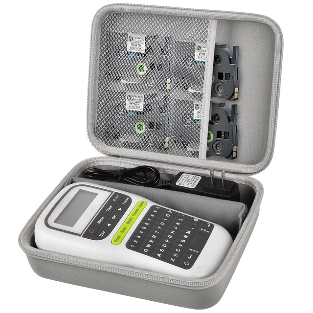 Alt view image 6 of 10 - Case Compatible with Brother for P-Touch PTH110/ PRTH110/ Pro PT-H111/ PTE110 Portable Label Maker, Labeler Printer Storage Holder for Label Tapes, AC Adapter, Charging Cables - Grey (Box Only)