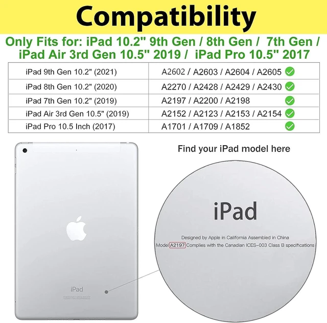 Alt view image 7 of 10 - Case for iPad 9th/8th/7th Gen 2021/2020/2019 iPad 10.2 Inch Also Fit iPad Air 3th Gen 2019/iPad Pro 10.5 inch 2017Standing Cover Case with Auto Sleep/WakeBeach
