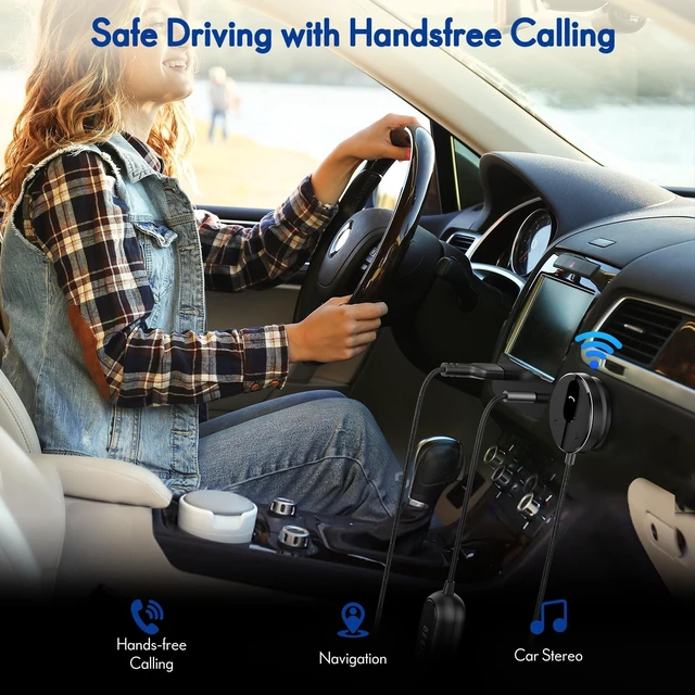 Alt view image 10 of 10 - BESIGN BK01 Bluetooth Car Kit, Wireless Aux Receiver for Handsfree Calls and Music Streaming with Ground Loop Noise Filter for Car with Aux Port
