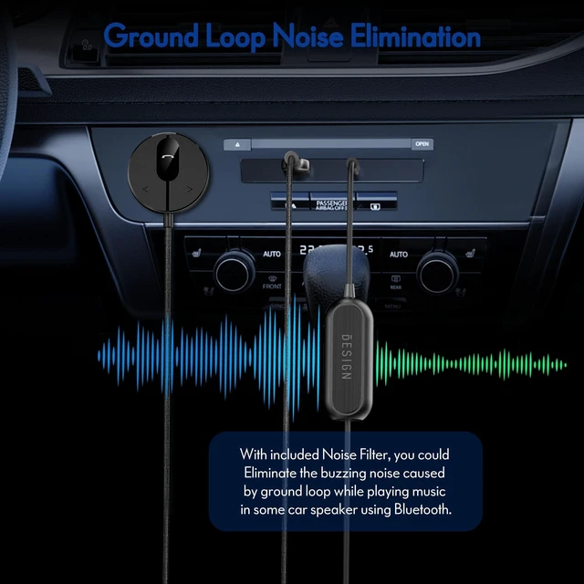 Alt view image 9 of 10 - BESIGN BK01 Bluetooth Car Kit, Wireless Aux Receiver for Handsfree Calls and Music Streaming with Ground Loop Noise Filter for Car with Aux Port