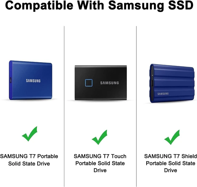 Alt view image 7 of 10 - XANAD 3-in-1 Hard Case for Samsung T9/T7 Shield/T7 Touch 250GB-4TB Portable SSD - Gray