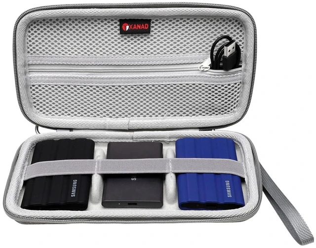 Alt view image 6 of 10 - XANAD 3-in-1 Hard Case for Samsung T9/T7 Shield/T7 Touch 250GB-4TB Portable SSD - Gray