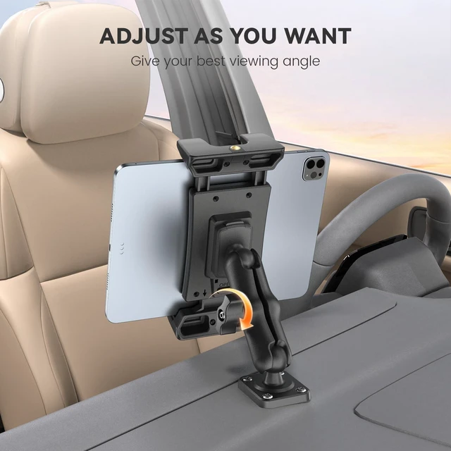 Alt view image 9 of 10 - OHLPRO Car Tablet Holder - Heavy Duty Drill Base, Tablet Mount for Truck Compatible with iPad Samsung Tab 5"-13" Tablets and Phones, iPad Stand for Wall/Business/Vehicle/Desktop, etc. - 4-inch Arm