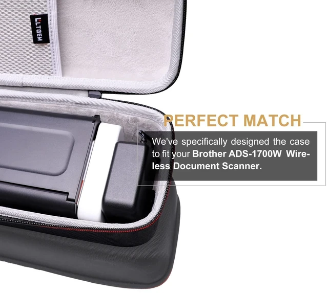 Alt view image 7 of 10 - LTGEM Hard Case for Brother ADS-1700W / ADS-1800W / ADS-1300 / ADS-1200 / ADS-1350W / ADS-1250W Wireless Document Scanner - Travel Protective Carrying Storage Bag