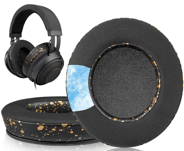 Alt view image 6 of 10 - SOULWIT Cooling-Gel Ear Pads Cushions Replacement, for Razer Kraken 2019/Tournament Edition/Ultimate/Kitty, Earpads for Nari/Essential/Ultimate, Kraken X/V3 X Headset - Black Gold