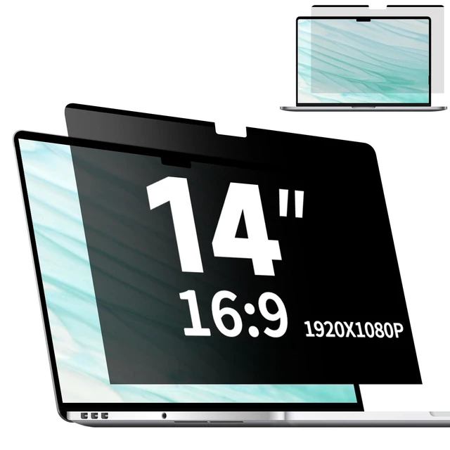 Alt view image 6 of 10 - Magnetic Laptop Privacy Screen 14 Inch 16:9, Removable Matte Anti Glare Blue Light Filter - Computer Privacy Shield for 14in Laptop Protector