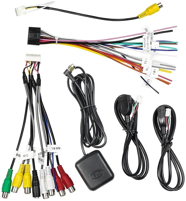 Alt view image 6 of 10 - Android Radio Wiring Harness Kit with 16 Pin ISO Car Radio Wire Harness, 10/20 Pin RCA Back Camera Adapter, 4/6 Pin USB Cable and GPS Antenna Cord