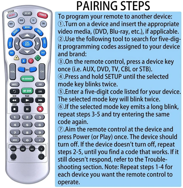 Alt view image 10 of 10 - ZWP Replacement for Charter Spectrum 1060BC2 1060BC3 Remote Control, Compatible for Spectrum P12404-C4, Charter Ocap4 (C4000 & S4000) 4-devic HDTV DVR Cable Box