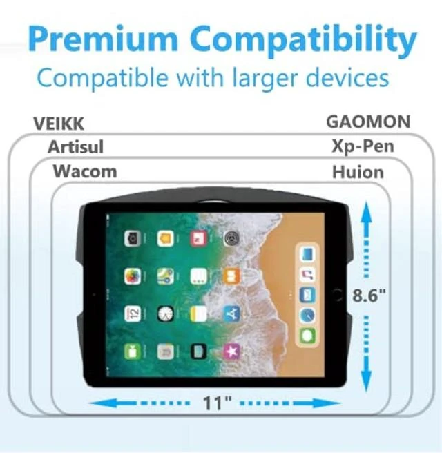 Alt view image 7 of 10 - MAX SMART Universal Drawing Tablet Stand, Adjustable Compatible with Artisul, iPad Pro, Wacom, Cintiq, Huion, XP-Pen