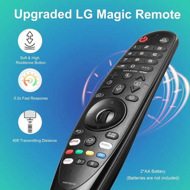 Alt view image 10 of 10 - Magic Remote for LG UHD OLED QNED NanoCell Webos Smart TV Voice Magic Remote Control Replacement AKB75855501 AN-MR20GA MR19BA MR18BA MR21 MR22 MR23 MR24 GA GN, with Voice and Pointer Function