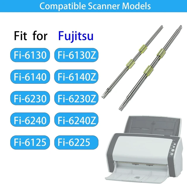 Alt view image 7 of 10 - 2025 Upgraded Feed Roller Kit with Iron Shaft, Compatible with Fujitsu Fi-6130 Fi-6130Z Fi-6140 Fi-6140Z Fi-6230 Fi-6230Z Fi-6240 Fi-6240Z Fi-6125 Fi-6225 etc, Parts Number: PA03540-Y075 (2PCS)