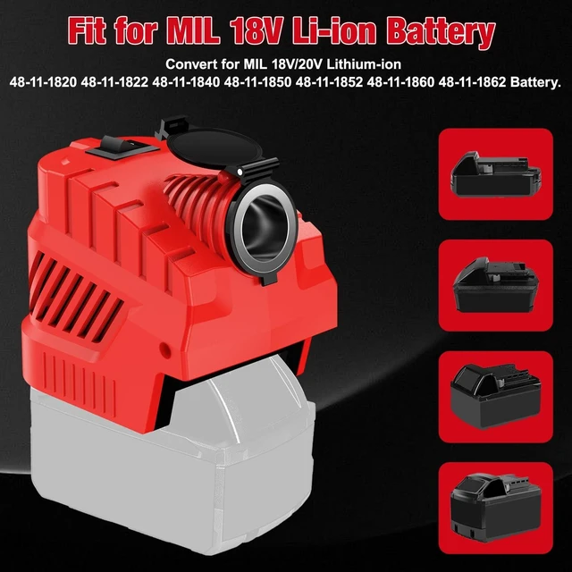 Alt view image 10 of 10 - YNDZ Step Down Converter for Milwaukee M18 18V Battery, 18V to 12V 20A 240W DC Power Supply with Cigarette Lighter Socket, USB A & TypeC 27W Fast Charging Port for Car Truck Golf Cart RC Vehicle