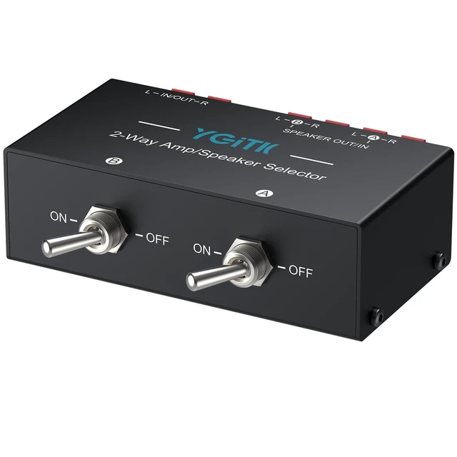 Alt view image 6 of 10 - YGITK 2-Zone Speaker Selector Switch Box 2-Way Amp/Speaker Selector, Passive 1/2 Speaker Switch, 150W RMS Per Channel, Spring Clip Terminals for Amplifier Dual Output with Independent On/Off Control