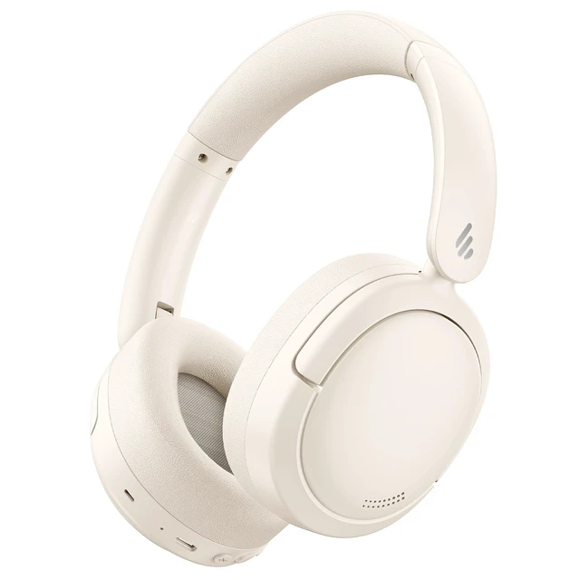 Alt view image 6 of 10 - Edifier V80 Hybrid Active Noise Cancelling Headphones, True Wireless Over Ear Bluetooth Headset with 45H Playtime Hi-Res Audio Fast Charging Multipoint Connection for Travel Home Office - Ivory