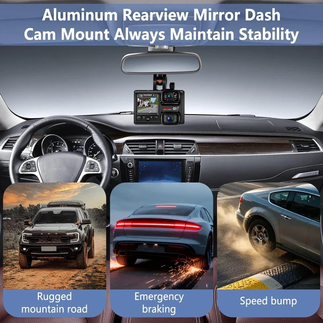 Alt view image 8 of 10 - Suitable for PRUVEEO Dash Cam Mount, Aluminum Rearview Mirror Mounting Bracket Kit, Compatible with PRUVEEO D30 Dash Cam D30