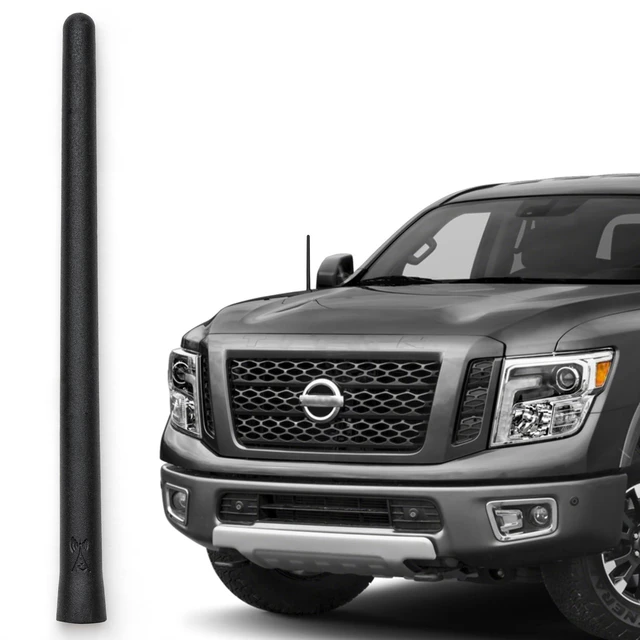 Alt view image 6 of 10 - AntennaMastsRus - The Original 6 3/4 Inch fits Nissan Titan (2004-2018) - Car Wash Proof Short Rubber Antenna - Internal Copper Coil - Premium Reception - German Engineered