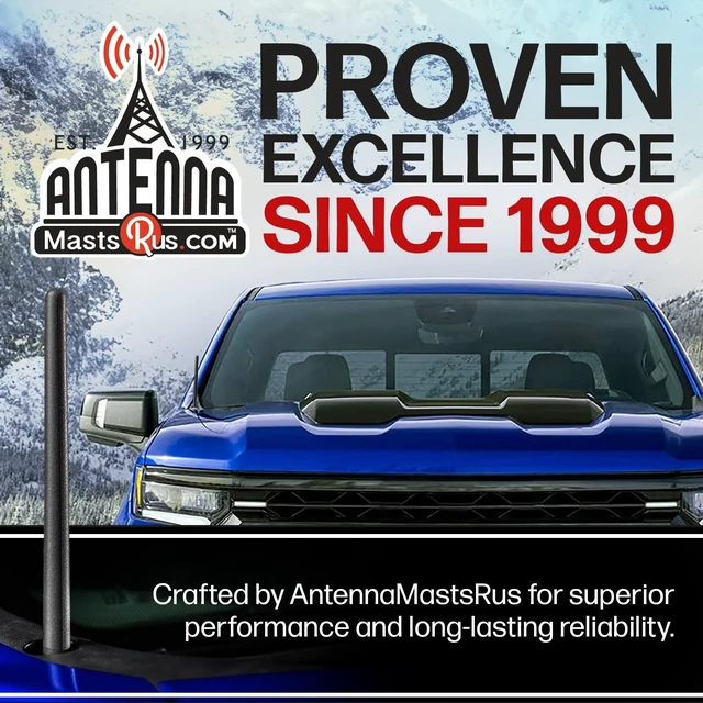 Alt view image 7 of 10 - AntennaMastsRus - The Original 6 3/4 Inch fits Nissan Titan (2004-2018) - Car Wash Proof Short Rubber Antenna - Internal Copper Coil - Premium Reception - German Engineered