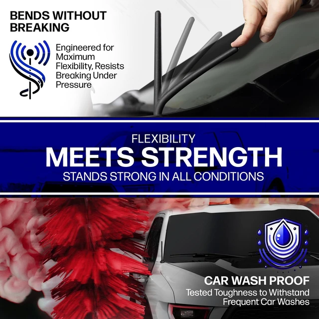 Alt view image 9 of 10 - AntennaMastsRus - The Original 6 3/4 Inch fits Nissan Titan (2004-2018) - Car Wash Proof Short Rubber Antenna - Internal Copper Coil - Premium Reception - German Engineered