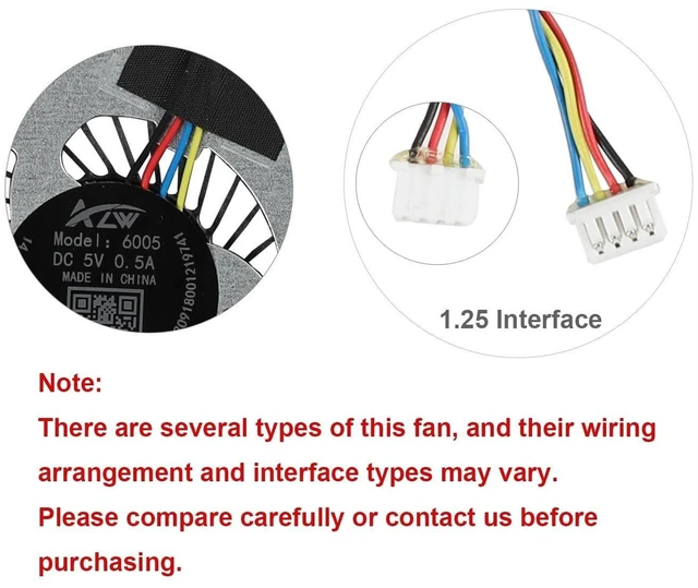 Alt view image 8 of 10 - CPU Cooling Fan Replacement for BeelinK Mini PC EQ12 N100, EQ12 Pro N305, S12 Pro N100, Model: 6005 BF06005H05FP 14.11.02490000, DC 5V 0.5A 4-Pin Internal Cooler Fan