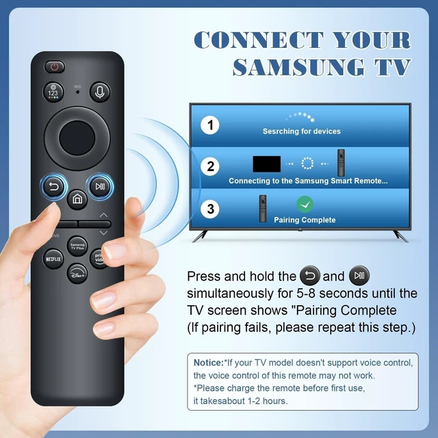 Alt view image 9 of 10 - BN59-01432A Solar Voice Remote Replacement for Samsung TV (2023-2024) - Rechargeable, Compatible with Neo QLED, The Frame & 8K Smart TVs, 4 Shortcut Buttons (BN59-01432A)