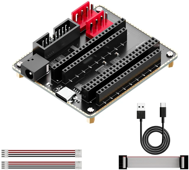 Alt view image 6 of 10 - RGB Matrix Adapter Board (E) for ESP32-DevKitC V4 & ESP32-S3-DevKitC-1, HUB75 RGB LED Matrix Panel Interface, Dual Power Input USB-C 5V/4A or DC 5V/8A, 2VH-4P 5V/4A Output